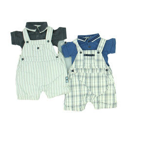 FAO Boys Blue | White | Gray Overall Shorts size: 0-3 Months
